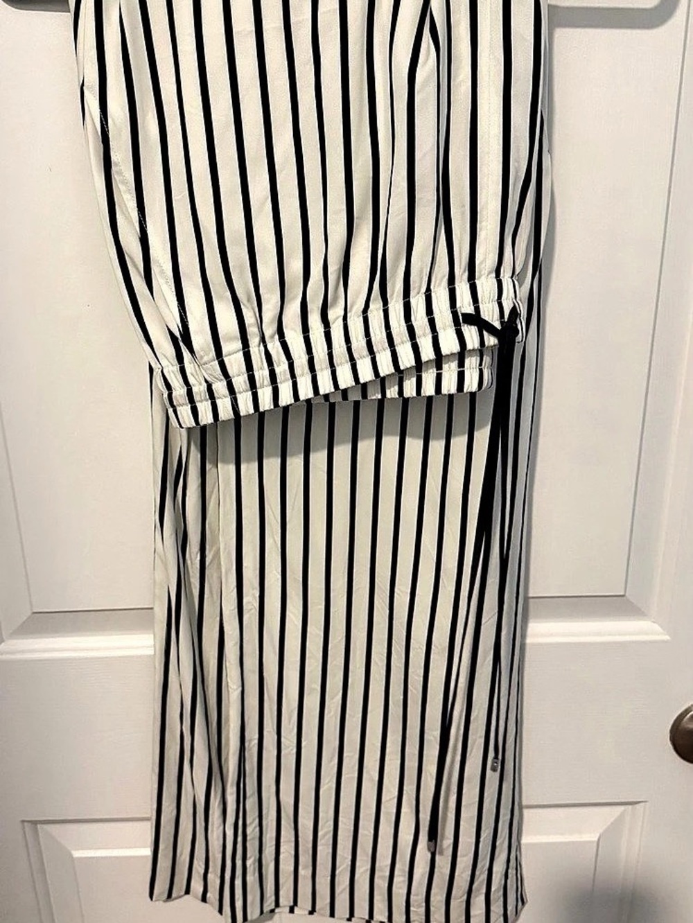 Ralph Lauren Womens Striped wide  Leg Pants in White & Black